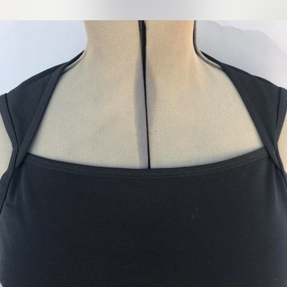 90s/Y2K Black mini Dress Vintage with Floral Embroidery Size M - Picture 3 of 5